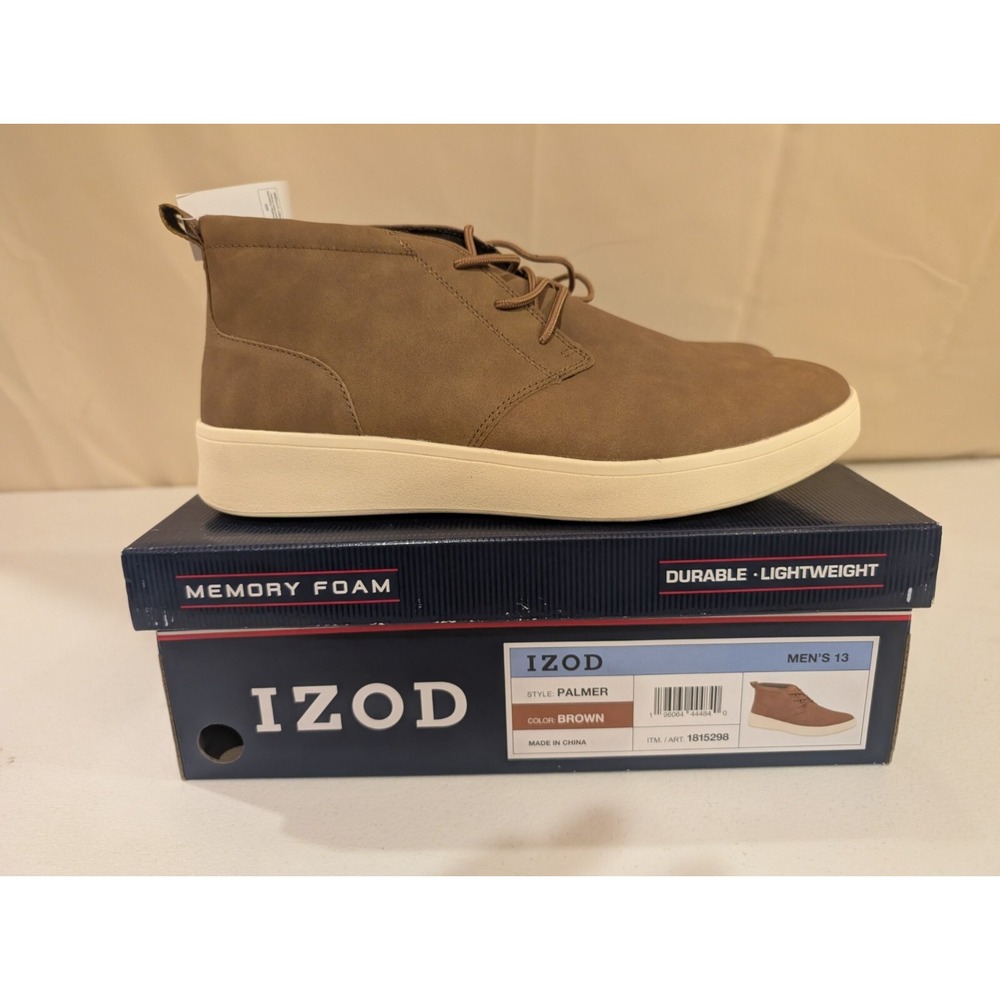 IZOD Palmer Men's Size 13 Brown Casual Chukka‎ Shoes Memory Foam Lightweight - Picture 2 of 3